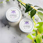 Photo with 2 products - Lavender Whipped Tallow Cream for Face & Body. Only 2 Natural Ingredients: Grass-fed Beef Tallow and Organic Lavender Essential Oil -4 and 8 Oz