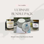 The Fat Lady Mineral Tallow Sun Protection Bundle gift box with natural sun care products and skincare items for outdoor protection.