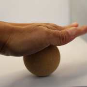 Cork foot massager ball from The Fat Lady Tallow Foot Spa Gift Set for relaxing foot care and massage therapy.