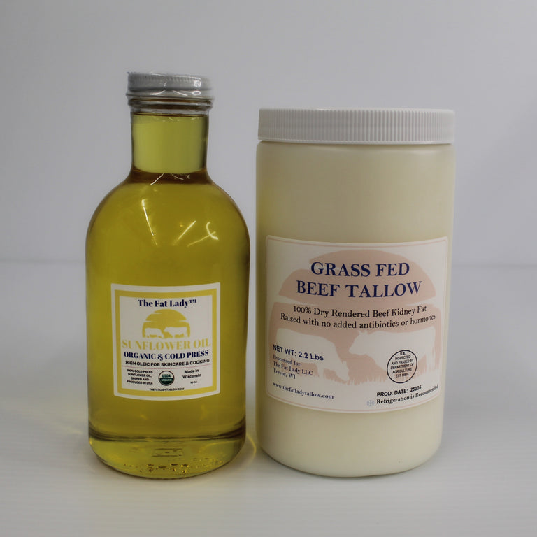 DIY whipped organic tallow balm bundle gift box by The Fat Lady, featuring natural skincare products for creators.
