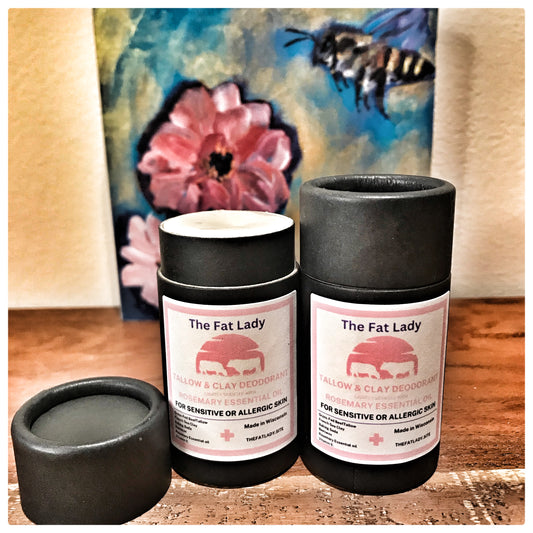 Tallow Natural Deodorant with French Clay and Rosemary