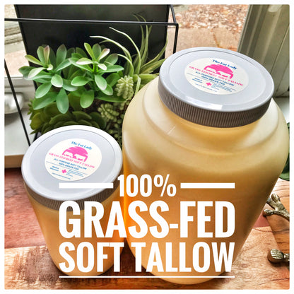NEW! Premium Grass-fed Beef Soft Tallow Fat. Bulk Size Buckets.