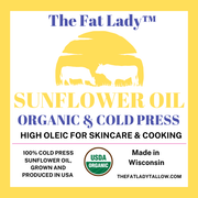 Organic High-Oleic Sunflower Oil – Cold-Pressed in Wisconsin for Skincare and Cooking