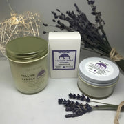 Photo with 3 products - Pamper Tallow Gift Box| Candle, Whipped Cream and Soap with Natural Scents