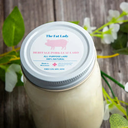 Photo with 1 products - Premium Heritage Pork Leaf Lard Fat in Reusable Pint Size Glass Jars

