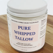 Unscented Pure Whipped Tallow for Ultra-Sensitive Skin- Edible Grade- 4Oz- NEW