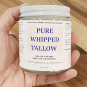 Unscented Pure Whipped Tallow for Ultra-Sensitive Skin- Edible Grade- 4Oz- NEW