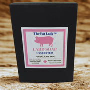 Leaf Lard Face and Body Soap Bar: Unscented, Small-Batch. Made with Pasture-Fed Berkshire Leaf Lard. Soap for delicate skin