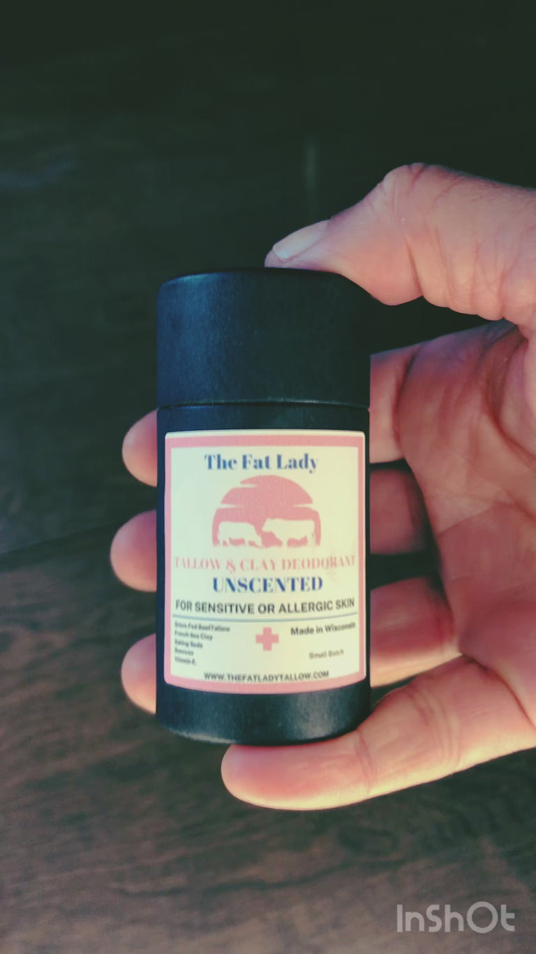 Tallow Deodorant  - Residue Free & Natural with French Clay