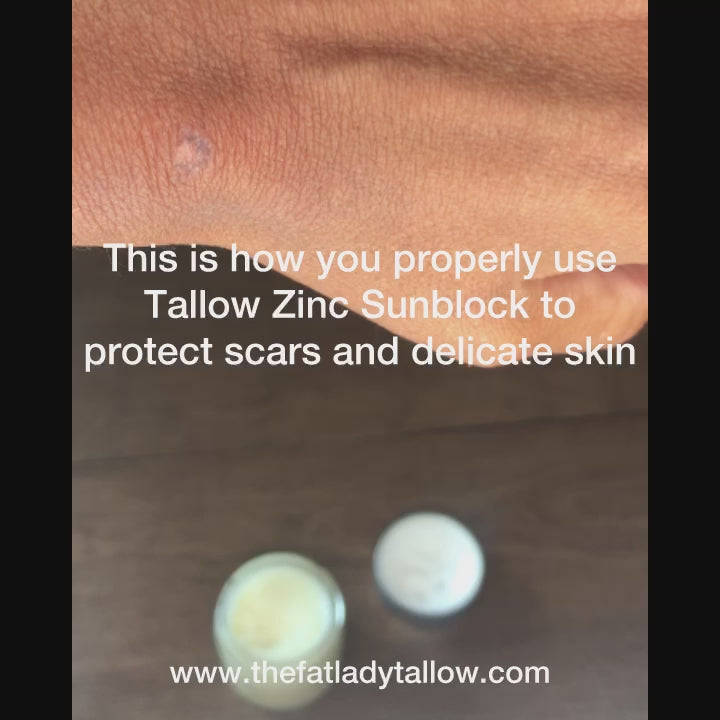 Unscented Tallow Mineral Facial Sun Cream with Zinc for Delicate Skin- Water-resistant